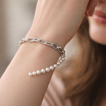 Pandora ME Treated Freshwater Cultured Pearl Bracelet — worn on wrist