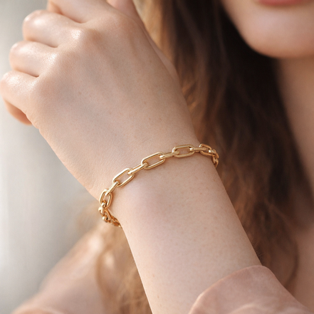 Small-Link Chain Bracelet — worn on wrist