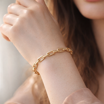 Small-Link Chain Bracelet — worn on wrist