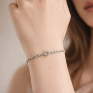 Pandora Signature Pavé Bold Chain Bracelet — worn on wrist