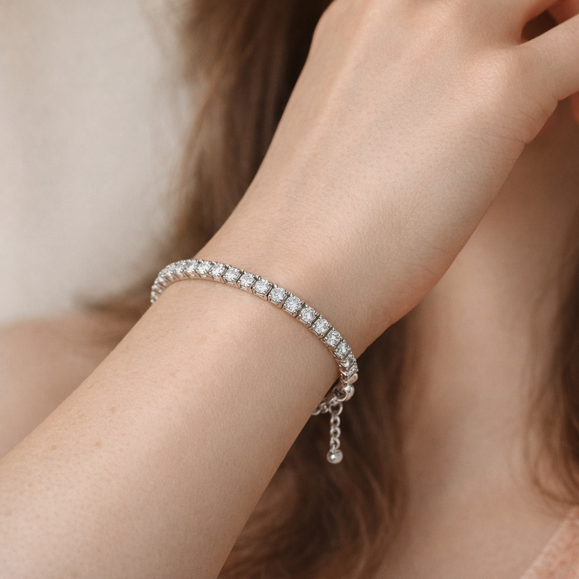 Sparkling Bold Tennis Bracelet — worn on wrist
