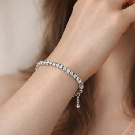 Sparkling Bold Tennis Bracelet — worn on wrist