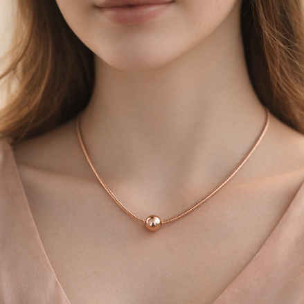 Pandora Moments Snake Chain Necklace — worn on neck