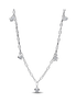 Pandora Talisman Sterling Silver Lab-Grown Diamond Dangle Symbols Paperclip Chain Necklace - XL087