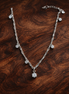 Pandora Talisman Sterling Silver Lab-Grown Diamond Dangle Symbols Paperclip Chain Necklace — display on walnut