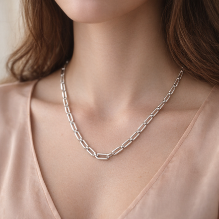 Pandora ME Medium-Link Chain Necklace — worn on neck