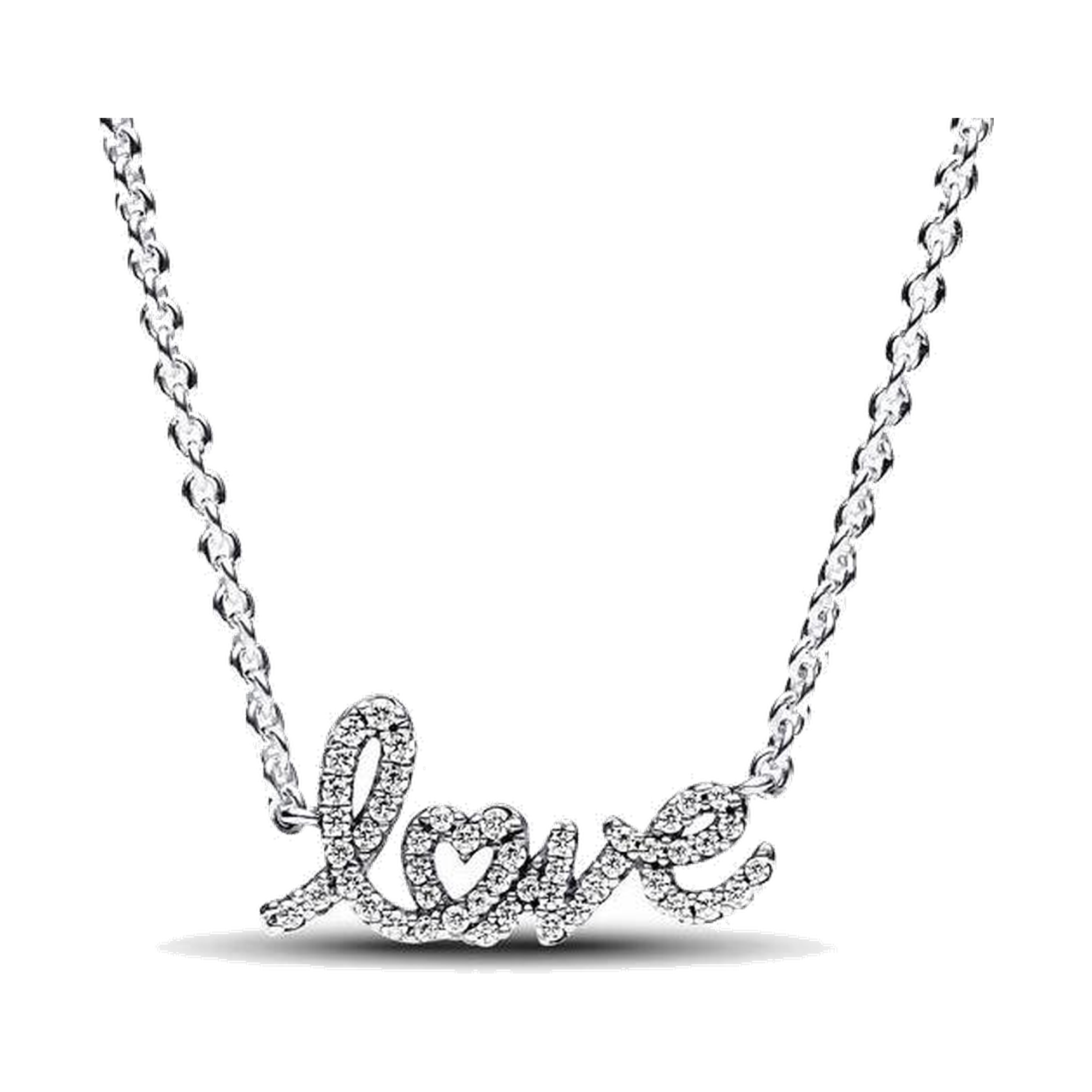 Sparkling Handwritten Love Collier Necklace - XL201