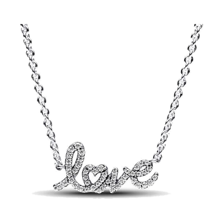 Sparkling Handwritten Love Collier Necklace - XL201