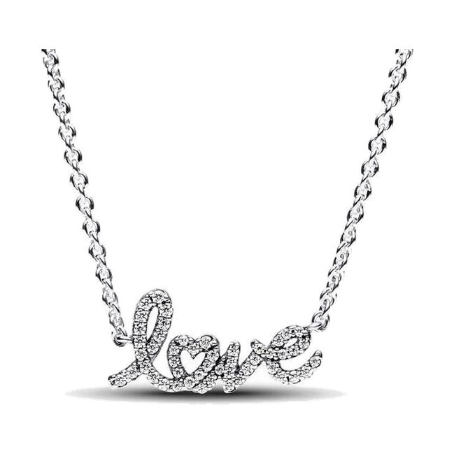 Sparkling Handwritten Love Collier Necklace - XL201