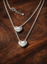 Forever & Always Splittable Heart Collier Necklaces Necklace — display on walnut