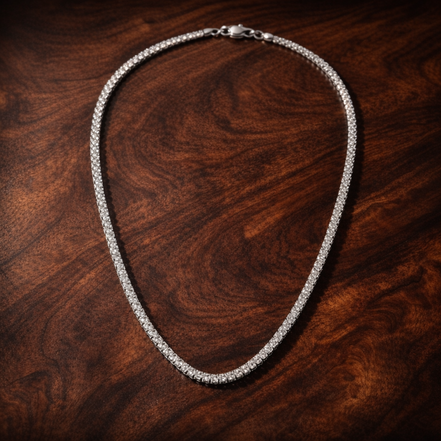 Tennis Choker Necklace — display on walnut