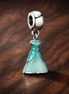Aqua Princess Dress Charm - Aqua Storybook Princess Dress Charm — display on walnut