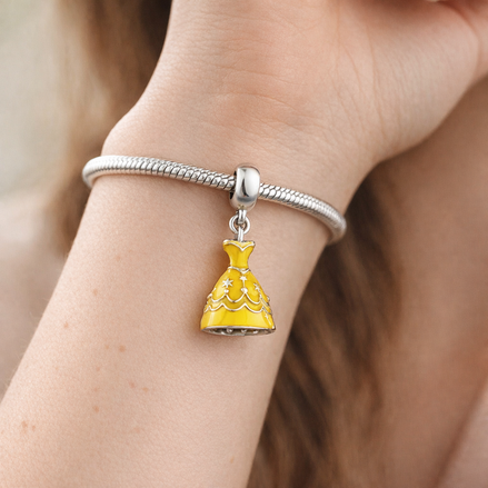 Yellow Princess Dress Charm - Yellow Storybook Princess Dress Charm — worn on wrist