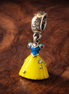 Yellow Princess Dress Dangle - Yellow Princess Gown Charm — display on walnut