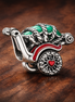 Santa Sleigh Charm - Santa Sleigh Christmas Charm — display on walnut