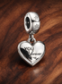You Did It Heart Charm - You Did It Silver Heart Charm — display on walnut