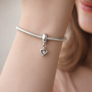Stethoscope Heart Dangle Charm — worn on wrist