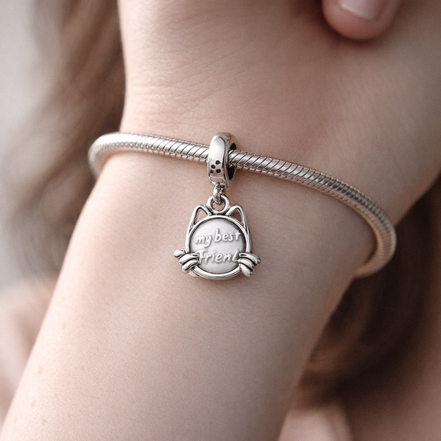 Best Friend Cat Charm - My Best Friend Cat Charm — worn on wrist