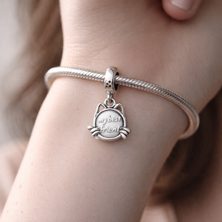 Best Friend Cat Charm - My Best Friend Cat Charm — worn on wrist