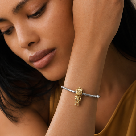 Gold Plated Protocol Droid Charm - Gold Plated Protocol Droid-Inspired Charm — worn on wrist