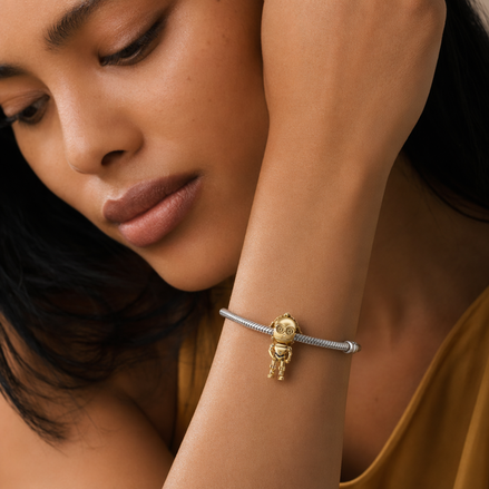 Gold Plated Protocol Droid Charm - Gold Plated Protocol Droid-Inspired Charm — worn on wrist