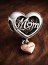 Thank You Mum Heart Charm — display on walnut