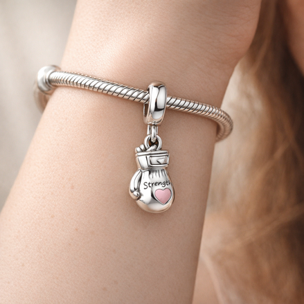 Pink Potion Bottle Charm - Pink Potion Bottle Dangle Charm — worn on wrist