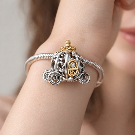 Fairytale Carriage Charm - Fairytale Pumpkin Carriage Charm — worn on wrist