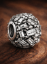Crystal Shard Bead - Silver Crystal Shard Bead — display on walnut