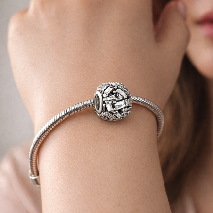 Crystal Shard Bead - Silver Crystal Shard Bead — worn on wrist