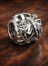 Butterfly Openwork Bead - Silver Butterfly Openwork Bead — display on walnut