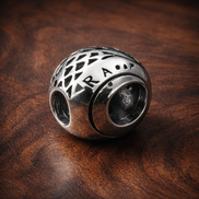RIP Tombstone Charm - R.I.P. Halloween Tombstone Charm — display on walnut