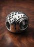 RIP Tombstone Charm - R.I.P. Halloween Tombstone Charm — display on walnut