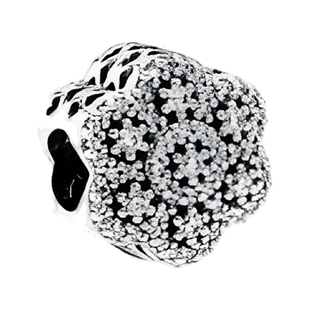 Clear Floral Cluster Sparkle Bead - ZZ1094