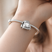 Silver Vintage Car Charm - Silver Vintage Car Bead Charm — worn on wrist