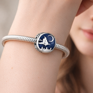 Witch Moon Charm - Witch Flying Under Moon Charm — worn on wrist
