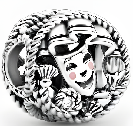 Sterling Silver Openwork Theatre Masks & Carnival Charm