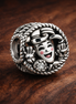 Holiday Wreath Character Bead - Christmas Character Wreath Charm — display on walnut