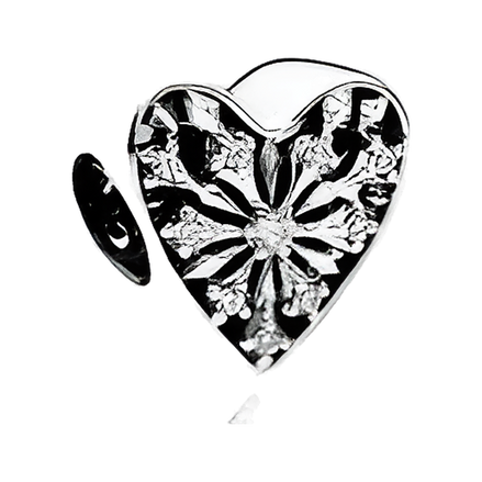 Heart Snowflake Sparkle Charm - ZZ1143