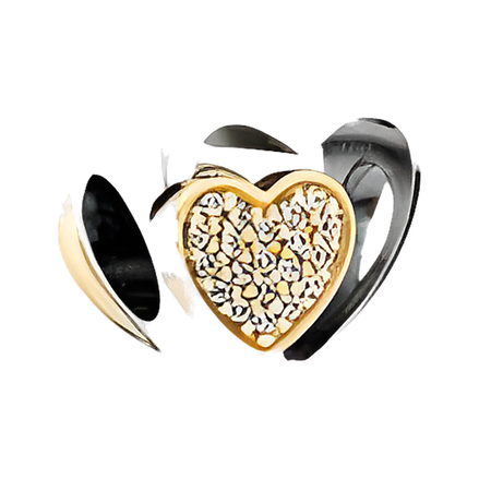 Gold Mickey Heart Sparkle Charm - ZZ1148