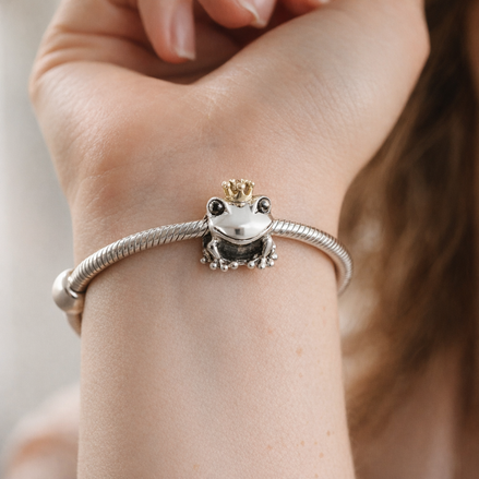 Frog Prince Charm - Crowned Frog Prince Charm — worn on wrist