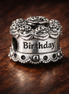 Birthday Cake Charm - Birthday Cake Celebration Charm — display on walnut