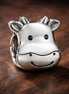 Giraffe Smile Charm - Smiling Giraffe Animal Charm — display on walnut