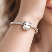 Giraffe Smile Charm - Smiling Giraffe Animal Charm — worn on wrist