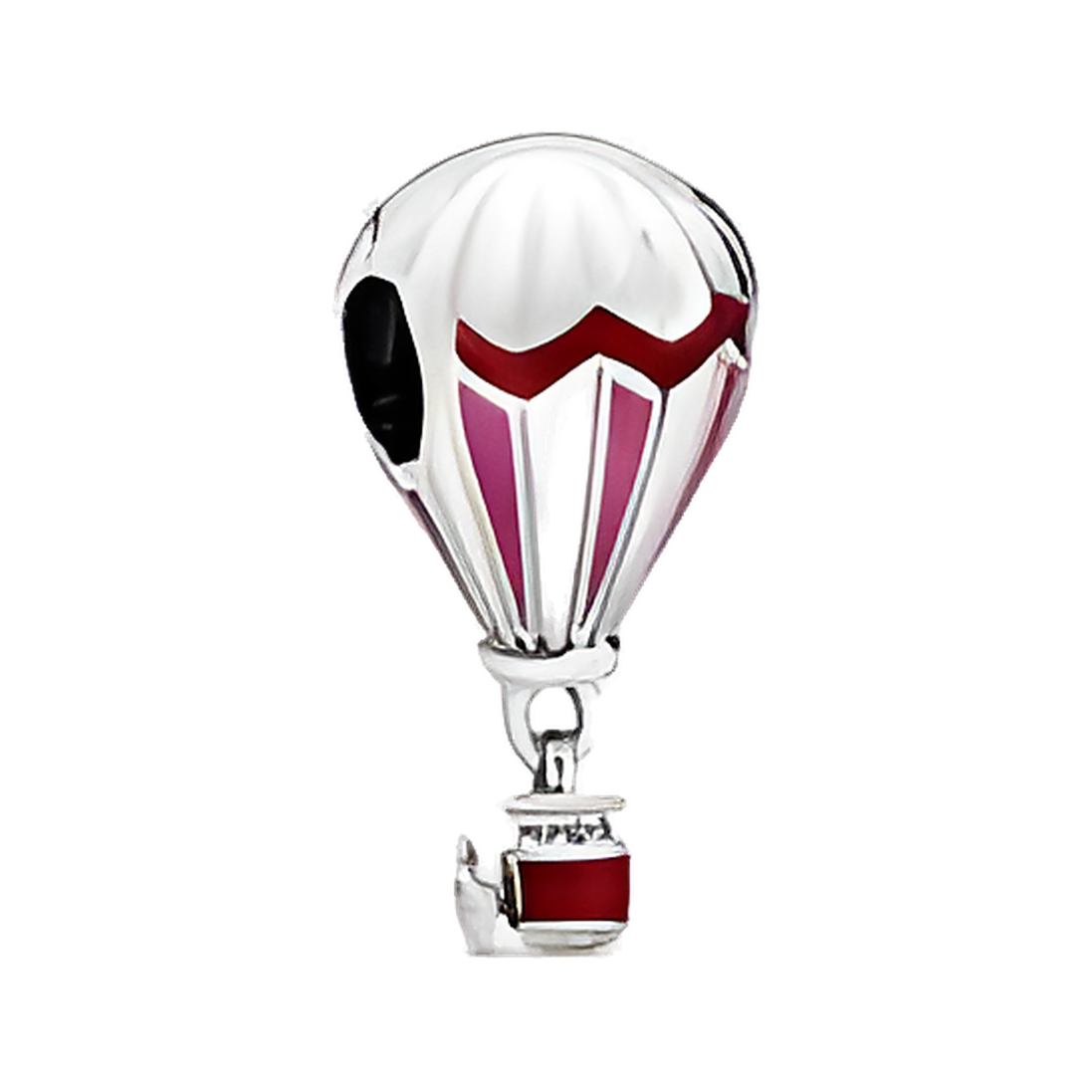 Red and White Hot Air Balloon Charm - ZZ1195