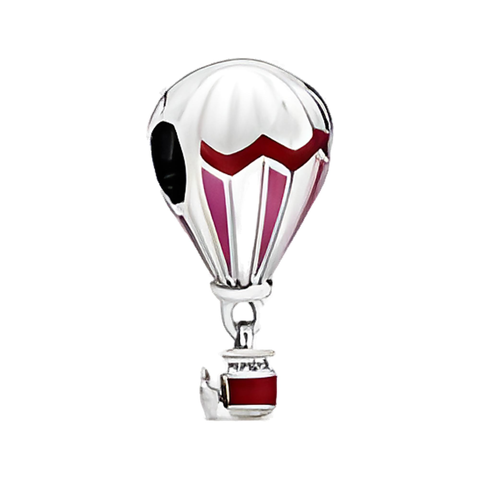 Red and White Hot Air Balloon Charm - ZZ1195