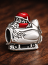 Santa Sleigh Charm - Santa in Sleigh Christmas Charm — display on walnut