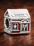 Santa House Charm - Santa Workshop House Charm — display on walnut