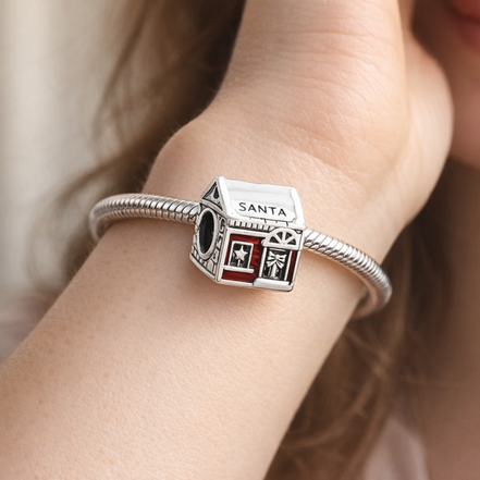 Santa House Charm - Santa Workshop House Charm — worn on wrist
