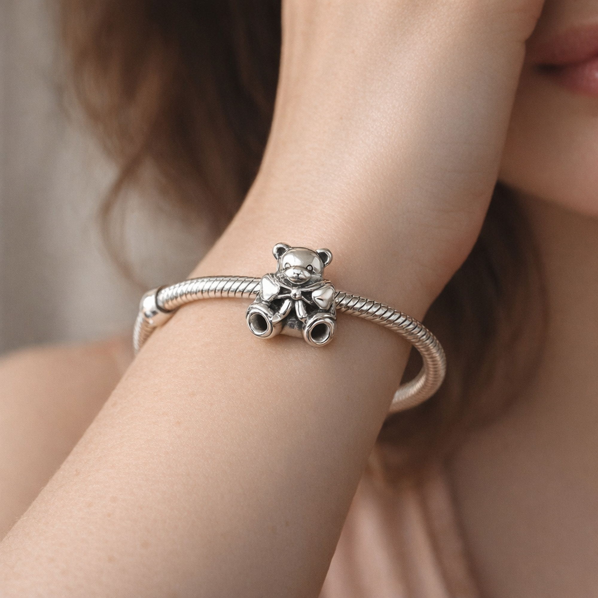 Toy Robot Charm - Smiling Toy Robot Charm — worn on wrist